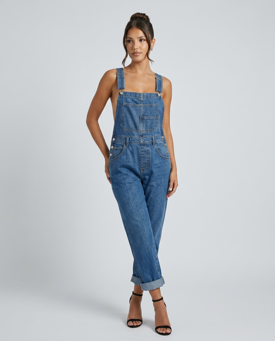 Debra | Denim Jumpsuit with Adjustable Straps