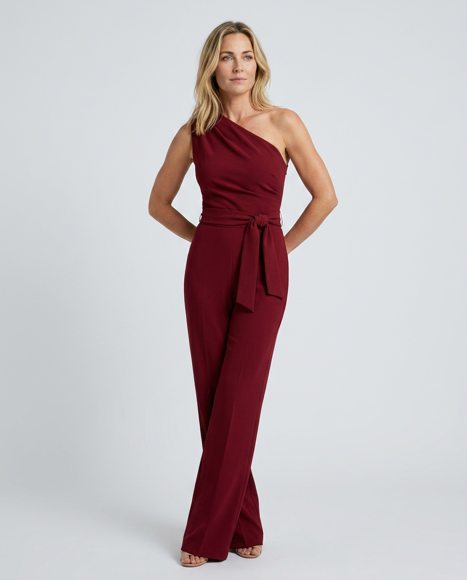 Aveline | One Shoulder Jumpsuit with Wide-Leg Trousers