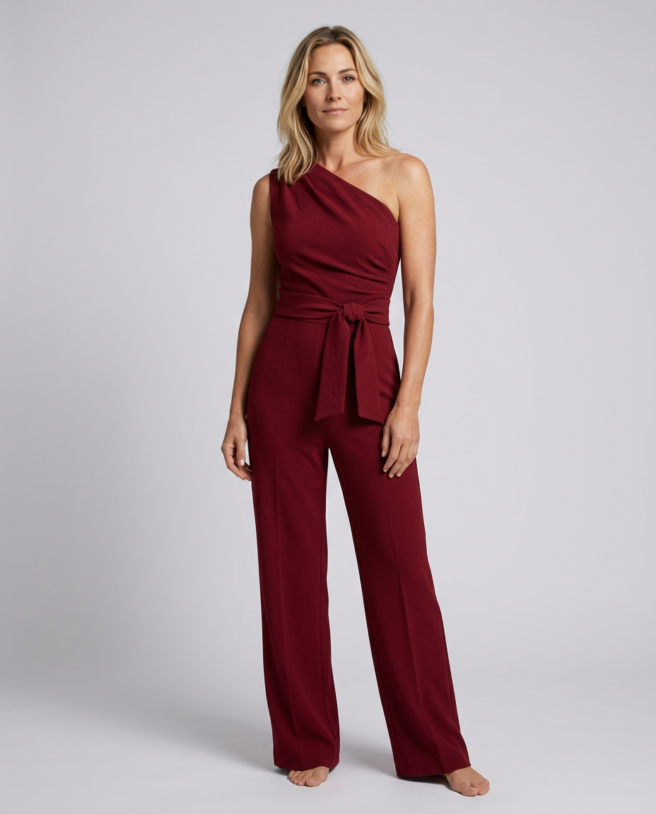 Aveline | One Shoulder Jumpsuit with Wide-Leg Trousers