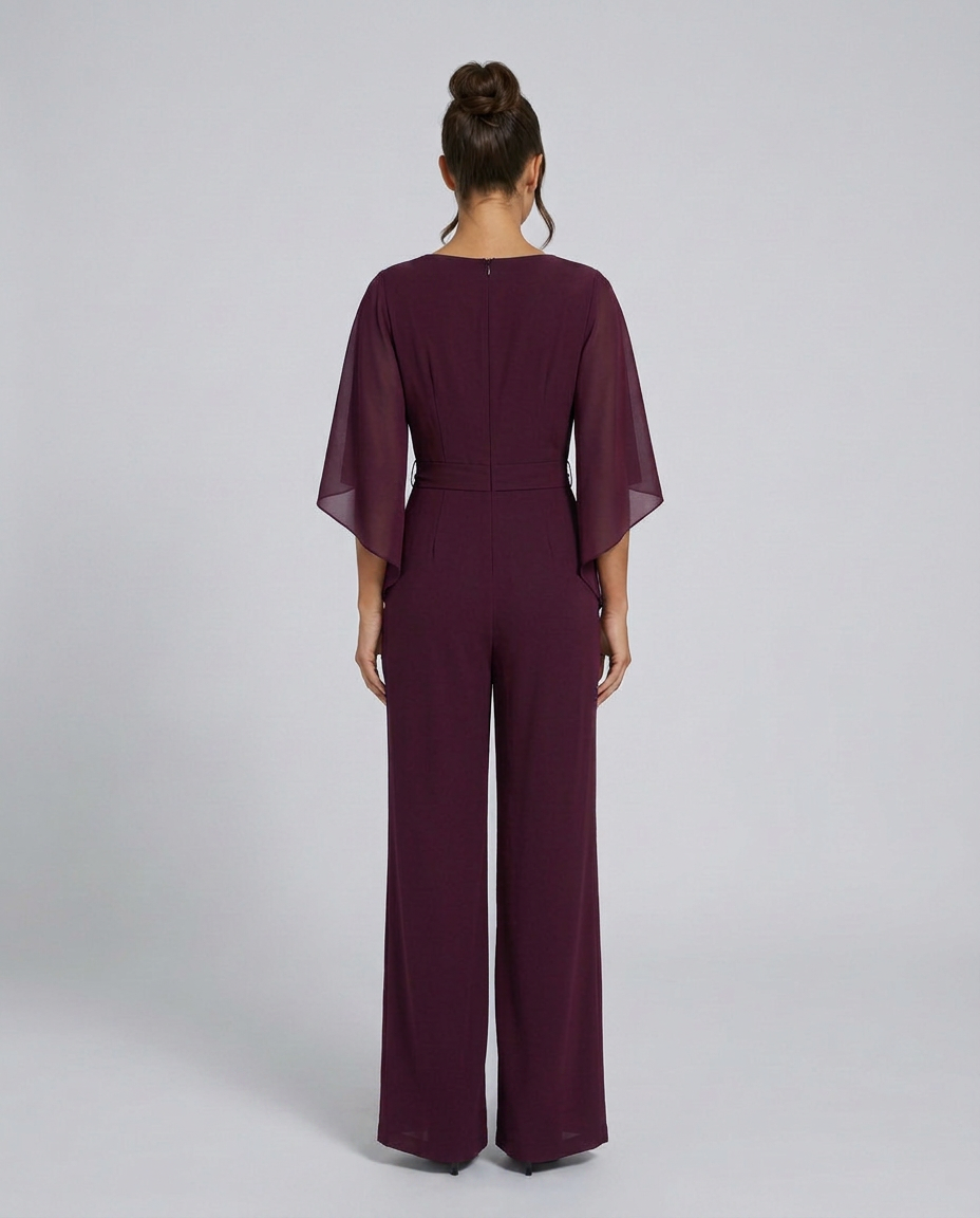 Naomi | Wide-Leg Jumpsuit with Chiffon Sleeves