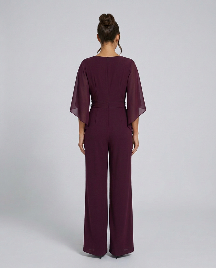Naomi | Wide-Leg Jumpsuit with Chiffon Sleeves