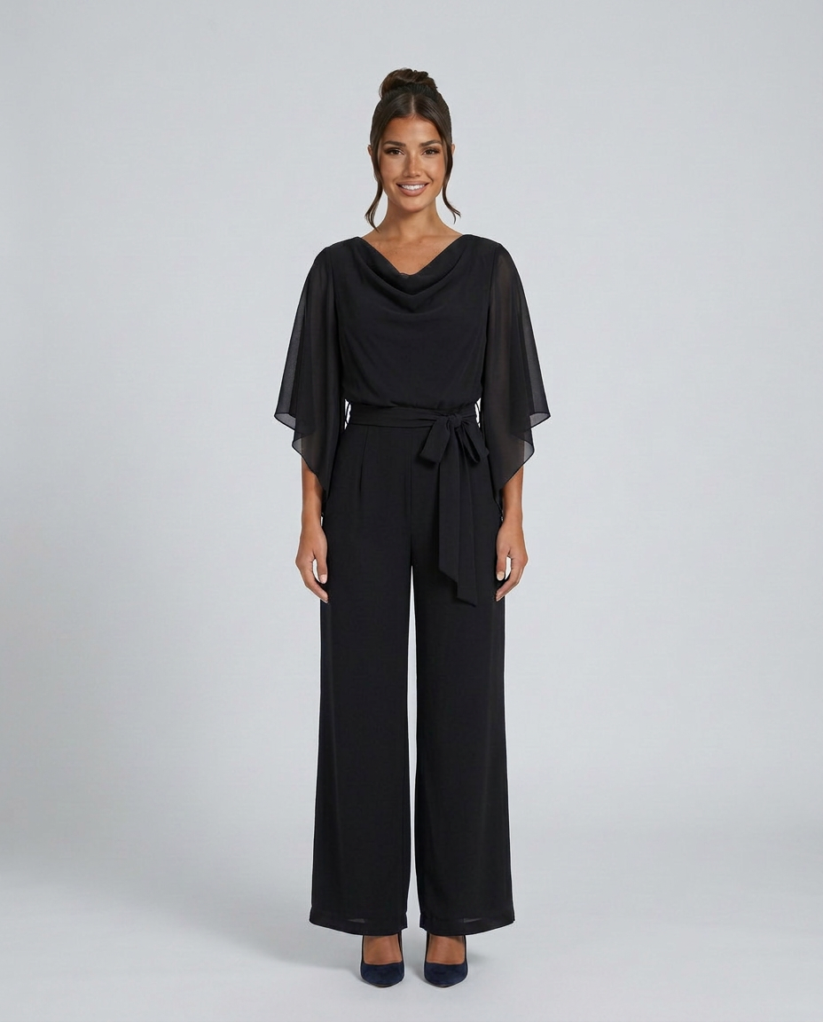Naomi | Wide-Leg Jumpsuit with Chiffon Sleeves