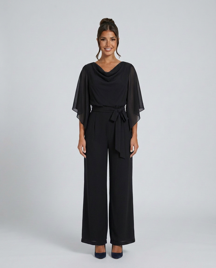 Naomi | Wide-Leg Jumpsuit with Chiffon Sleeves