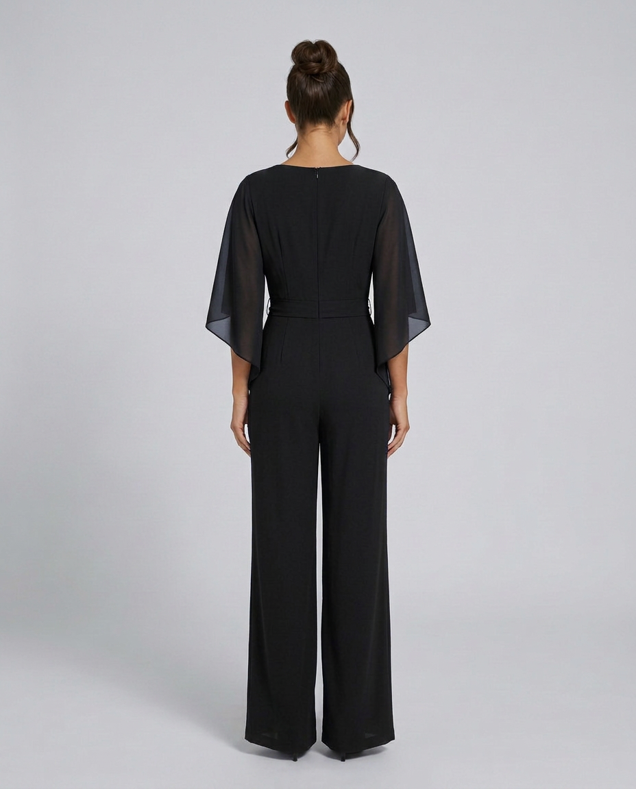Naomi | Wide-Leg Jumpsuit with Chiffon Sleeves