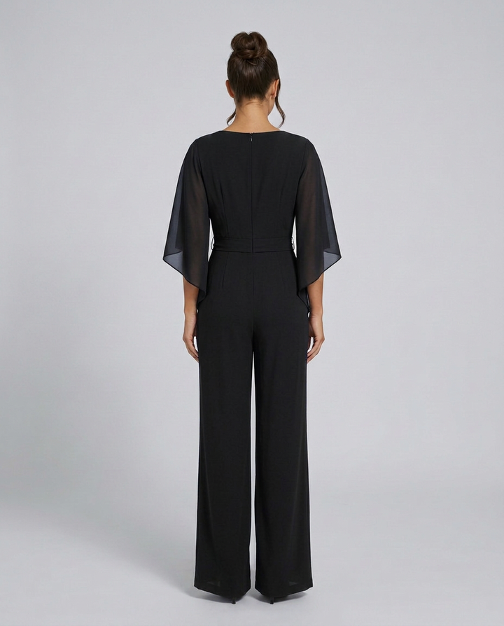 Naomi | Wide-Leg Jumpsuit with Chiffon Sleeves