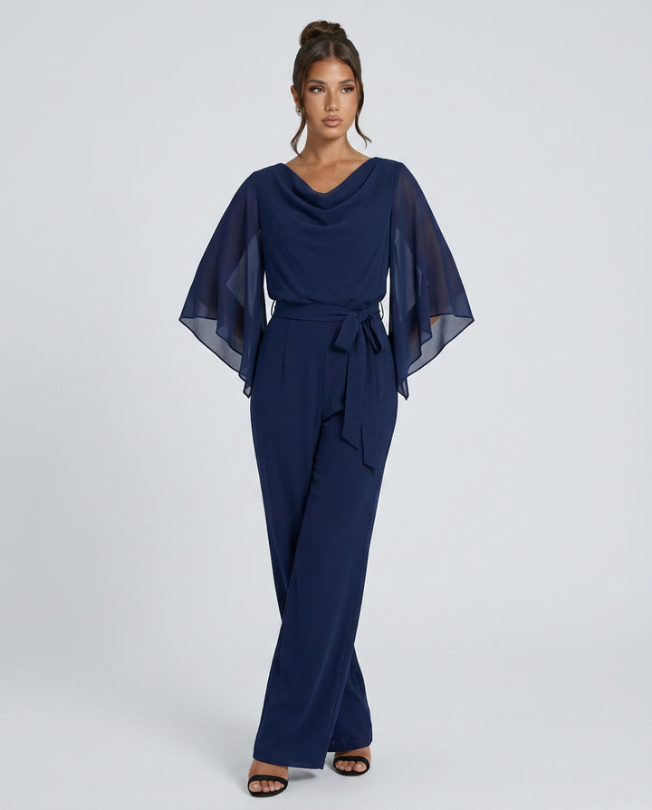 Naomi | Wide-Leg Jumpsuit with Chiffon Sleeves