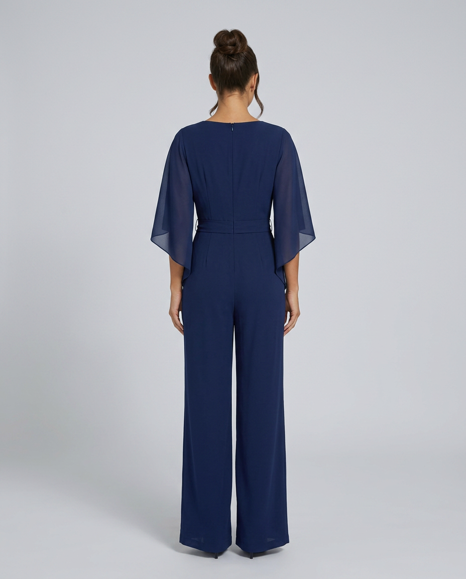 Naomi | Wide-Leg Jumpsuit with Chiffon Sleeves