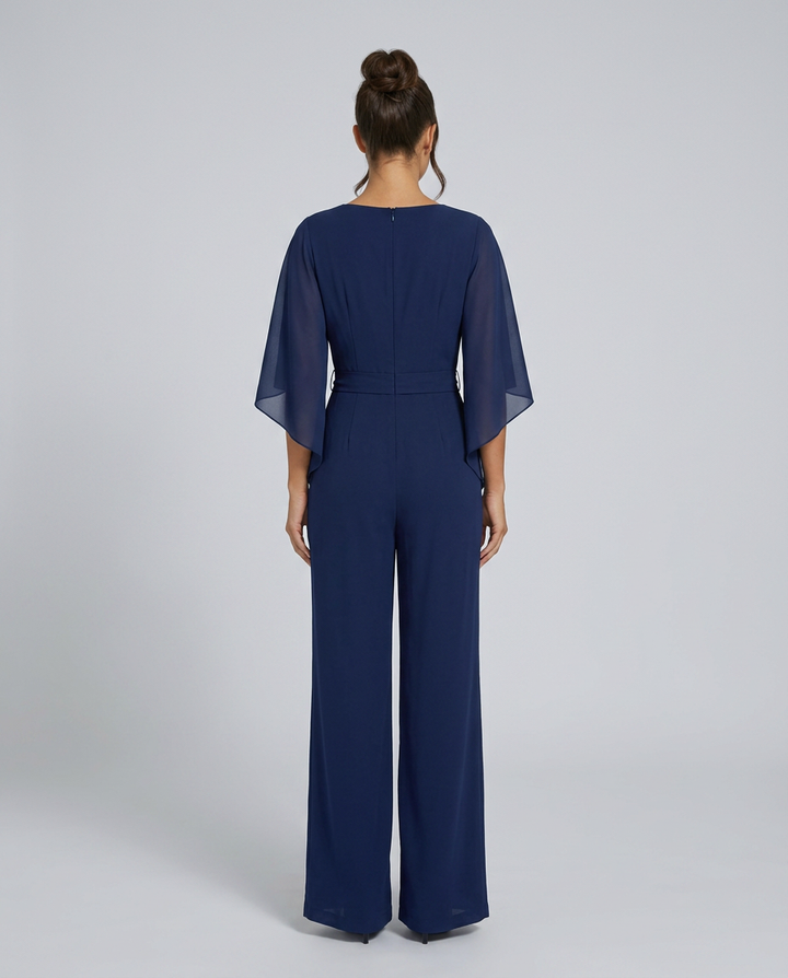 Naomi | Wide-Leg Jumpsuit with Chiffon Sleeves