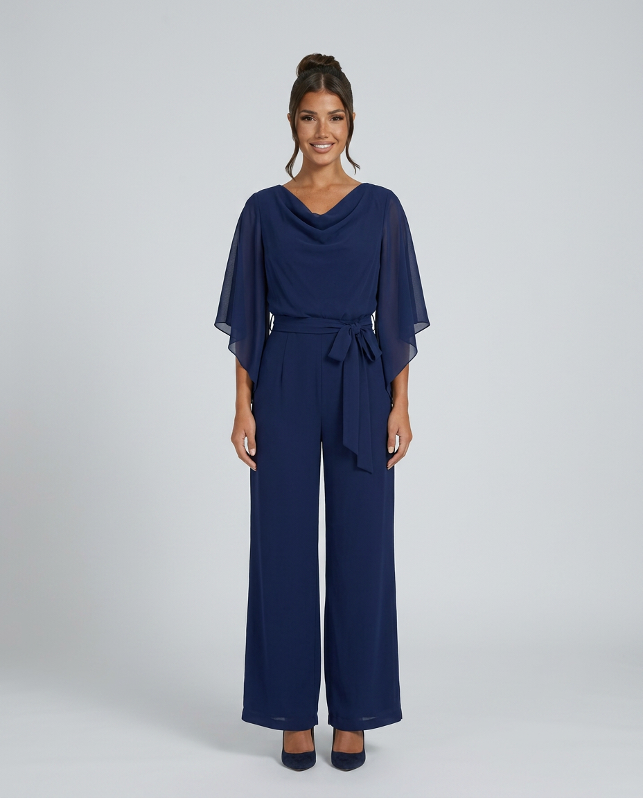 Naomi | Wide-Leg Jumpsuit with Chiffon Sleeves