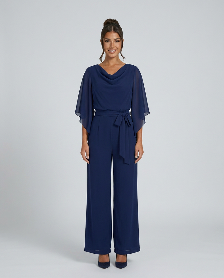 Naomi | Wide-Leg Jumpsuit with Chiffon Sleeves