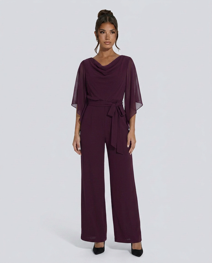 Naomi | Wide-Leg Jumpsuit with Chiffon Sleeves