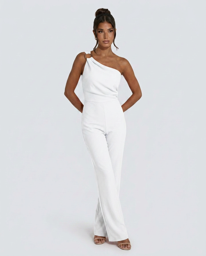 Lucile | One-Shoulder Jumpsuit with Wide-Leg Trousers