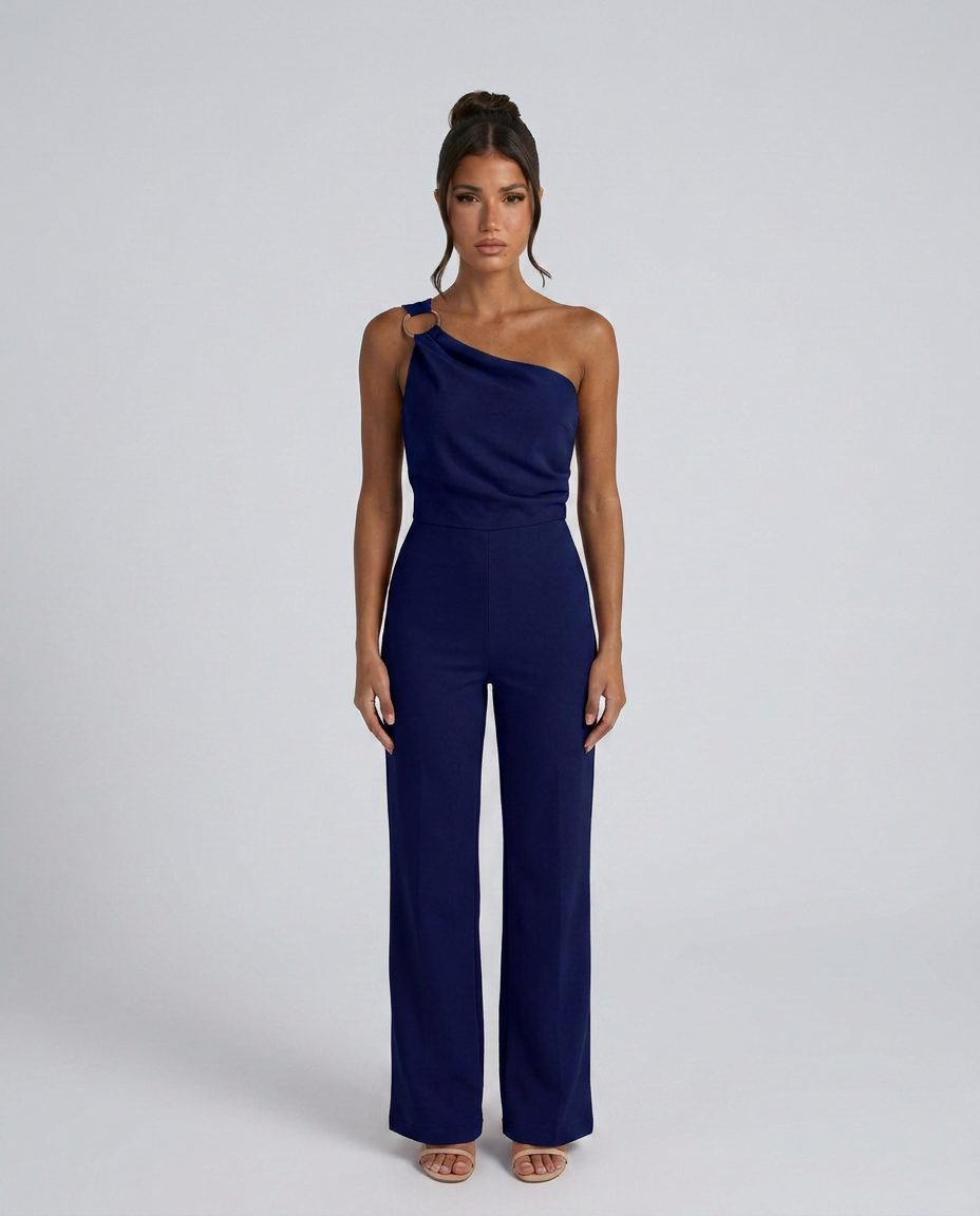 Lucile | One-Shoulder Jumpsuit with Wide-Leg Trousers