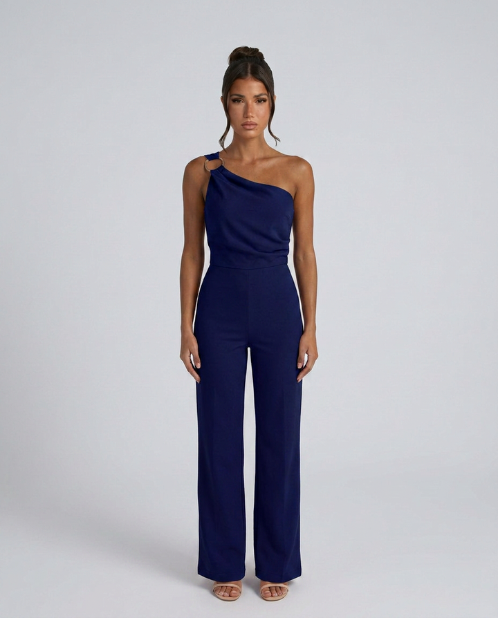 Lucile | One-Shoulder Jumpsuit with Wide-Leg Trousers