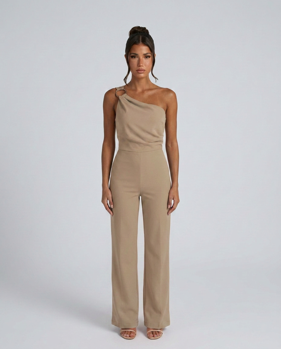 Lucile | One-Shoulder Jumpsuit with Wide-Leg Trousers