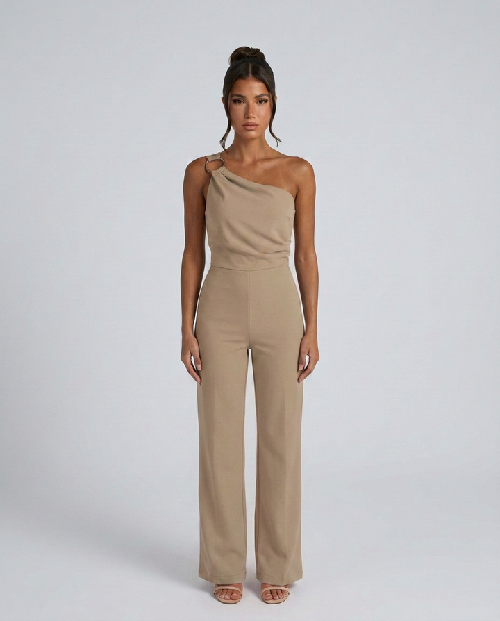 Lucile | One-Shoulder Jumpsuit with Wide-Leg Trousers