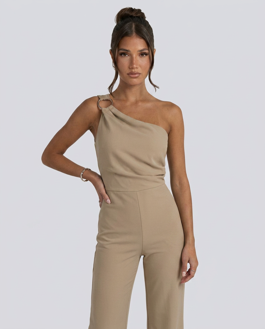 Lucile | One-Shoulder Jumpsuit with Wide-Leg Trousers