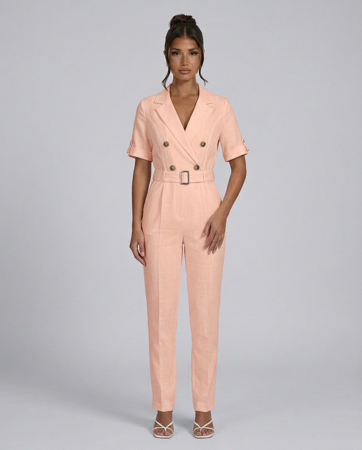 Celina | Tailored Jumpsuit with Belted Waist