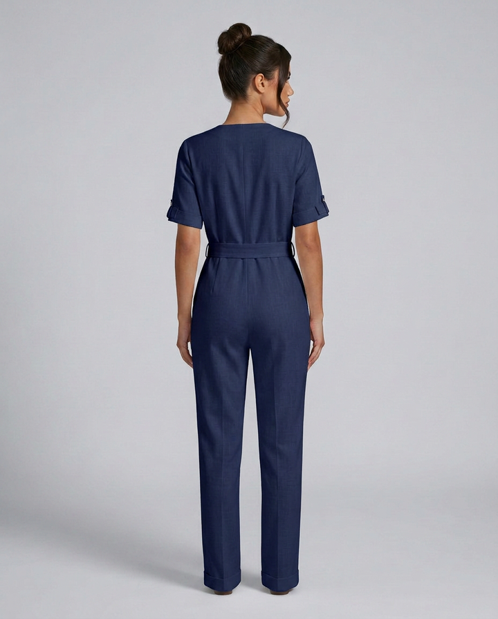 Celina | Tailored Jumpsuit with Belted Waist