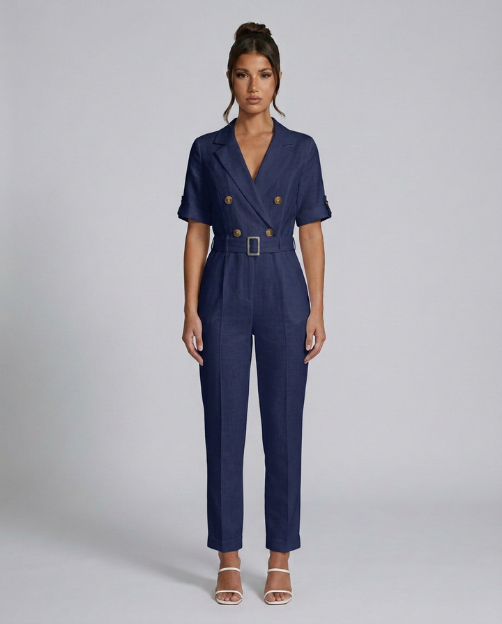 Celina | Tailored Jumpsuit with Belted Waist