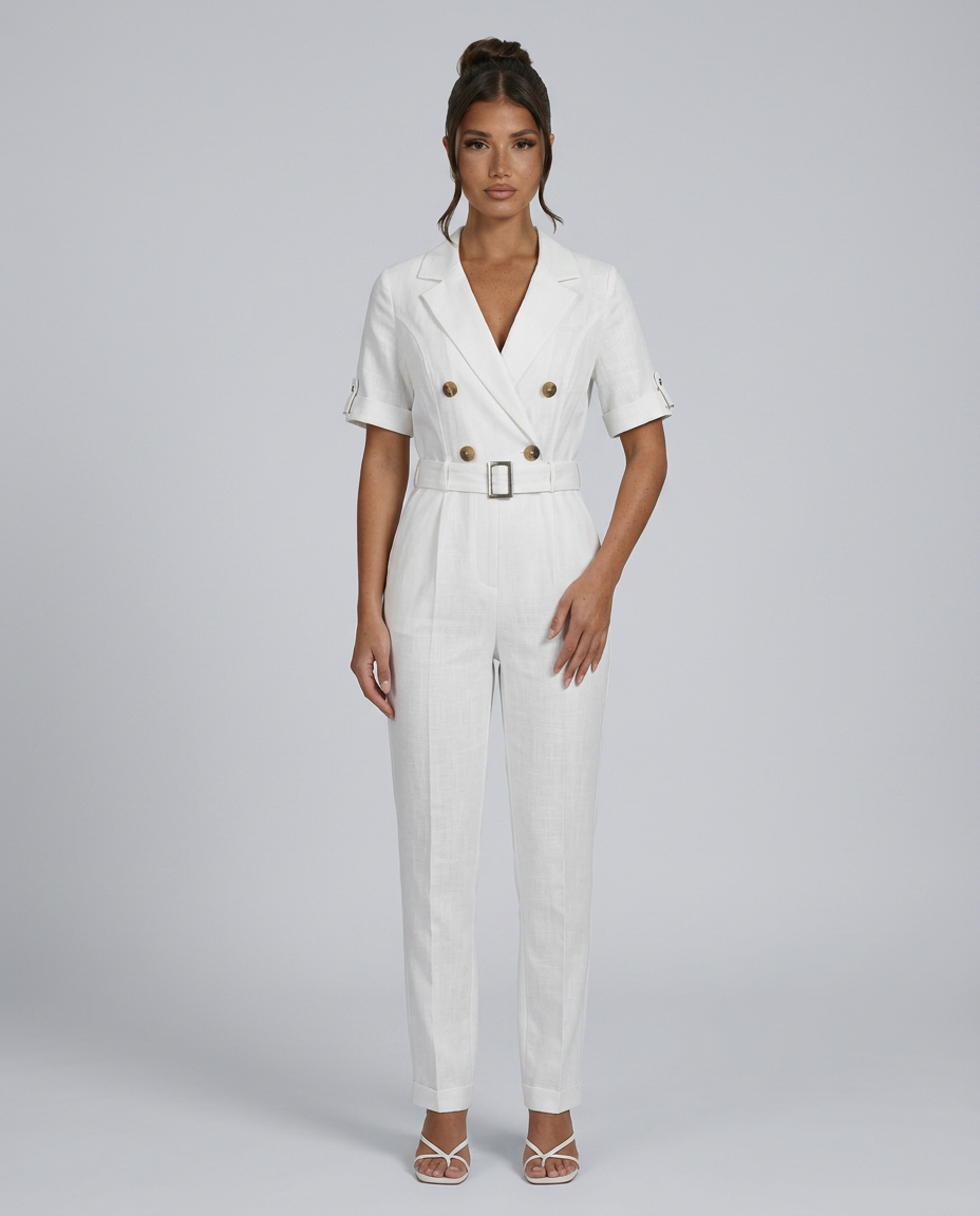 Celina | Tailored Jumpsuit with Belted Waist