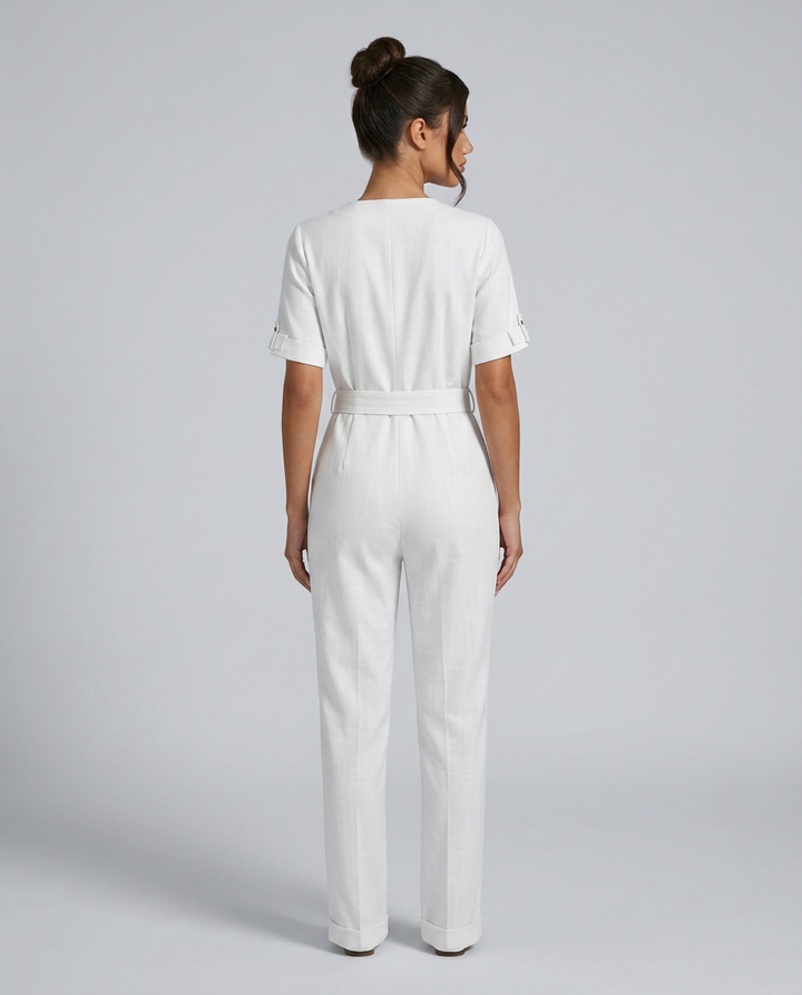Celina | Tailored Jumpsuit with Belted Waist
