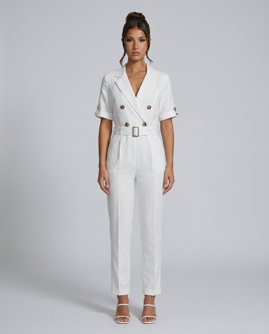 Celina | Tailored Jumpsuit with Belted Waist