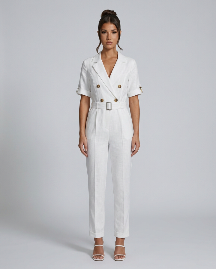Celina | Tailored Jumpsuit with Belted Waist