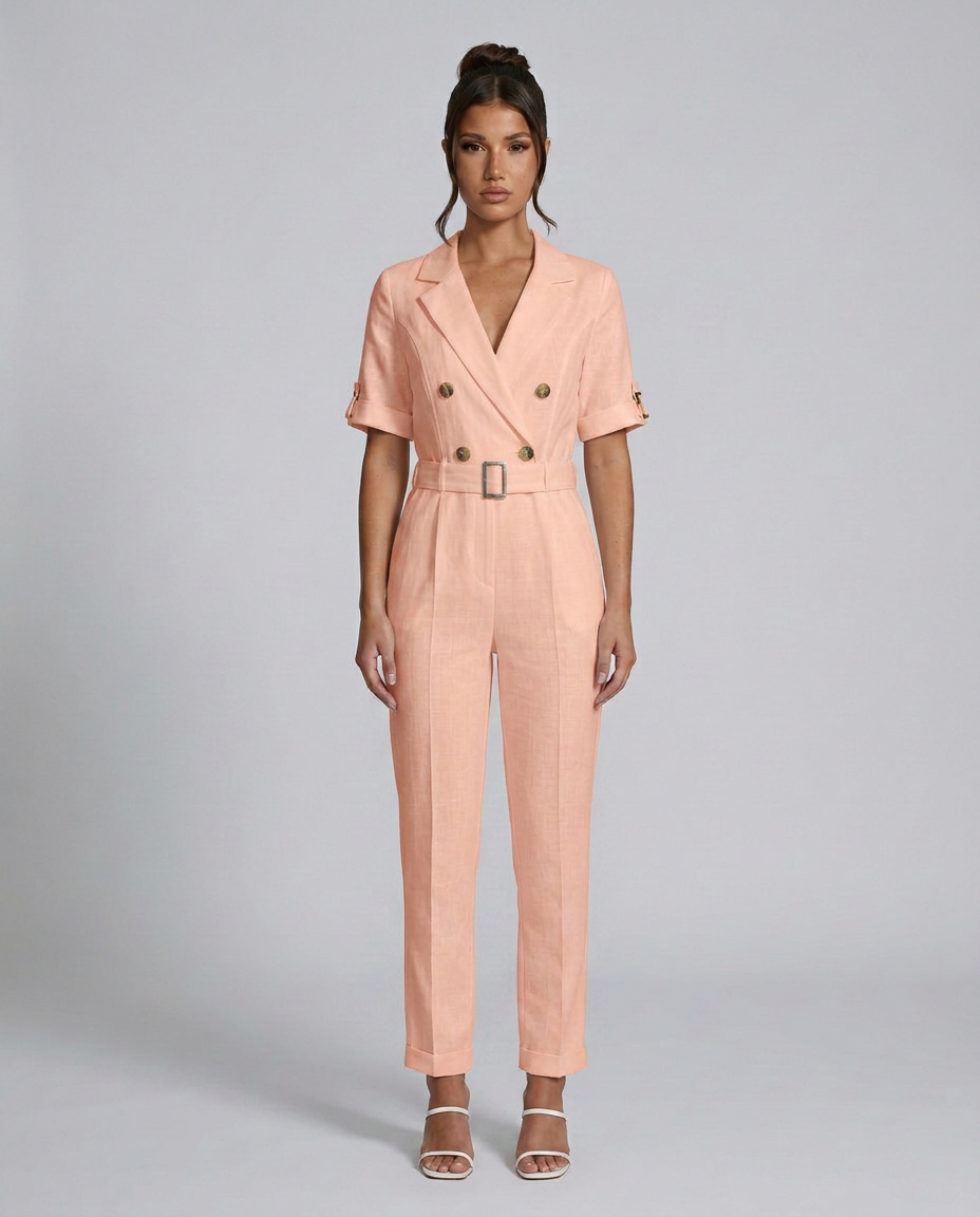 Celina | Tailored Jumpsuit with Belted Waist