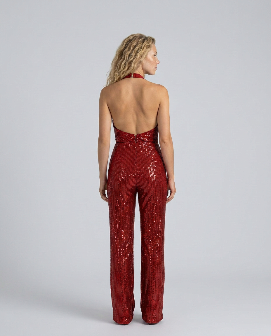 Jaime | Sequin Jumpsuit with Halter Neck