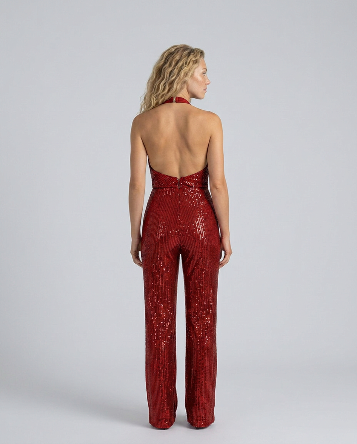 Jaime | Sequin Jumpsuit with Halter Neck