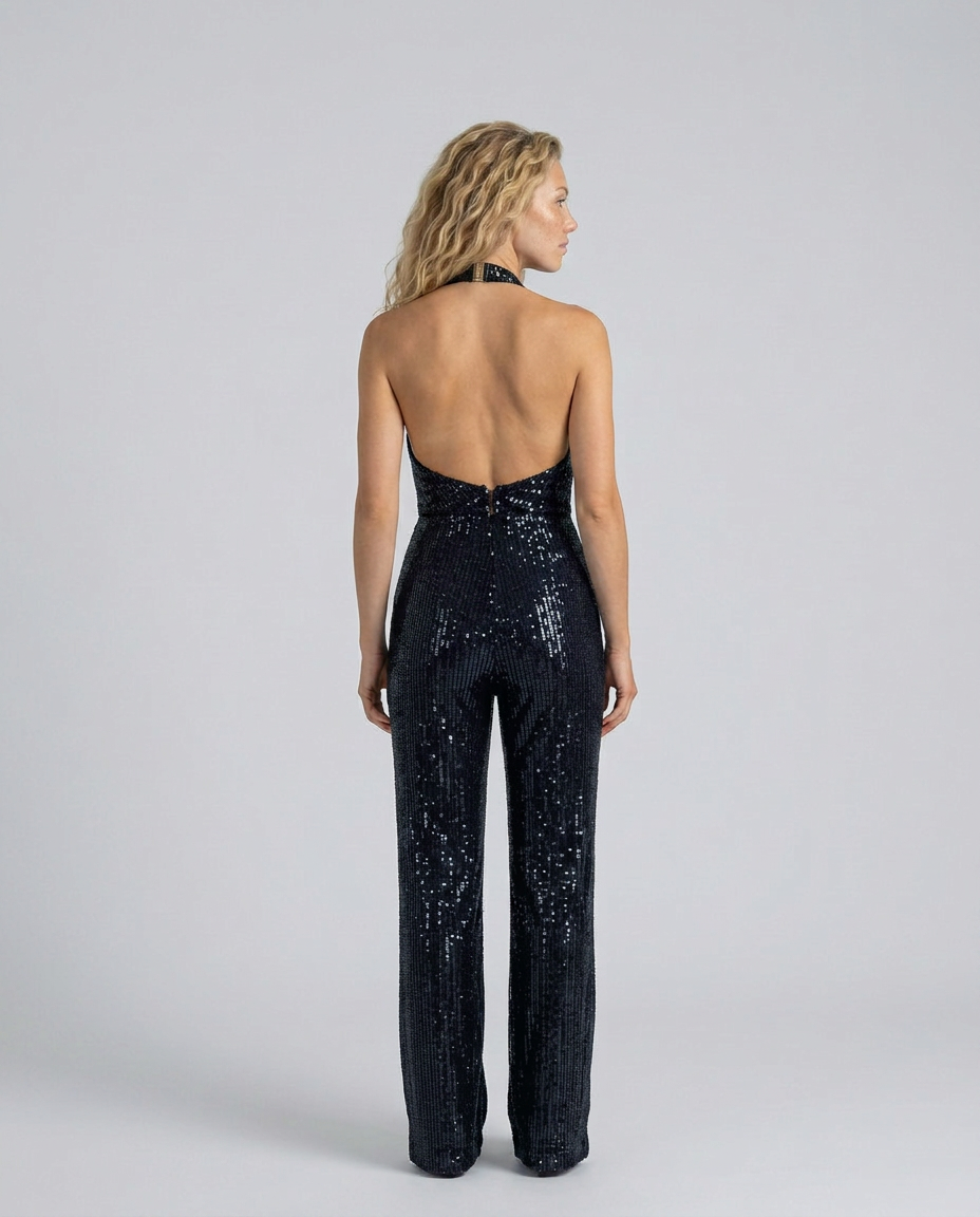 Jaime | Sequin Jumpsuit with Halter Neck