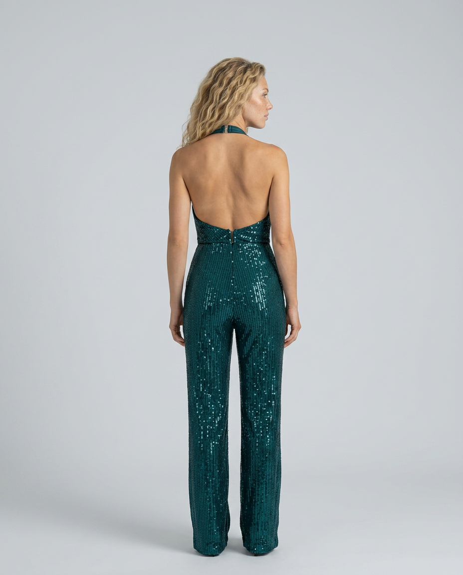 Jaime | Sequin Jumpsuit with Halter Neck