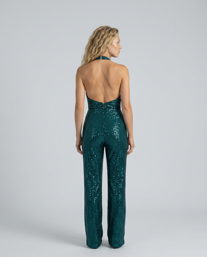 Jaime | Sequin Jumpsuit with Halter Neck