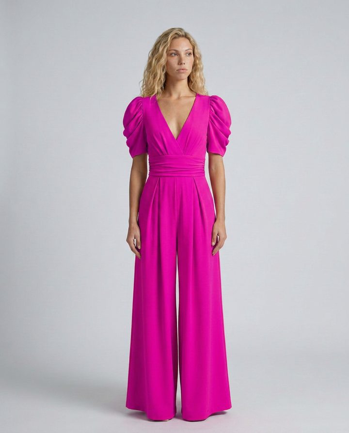 Melody | Wide-Leg Jumpsuit with Puff Sleeves