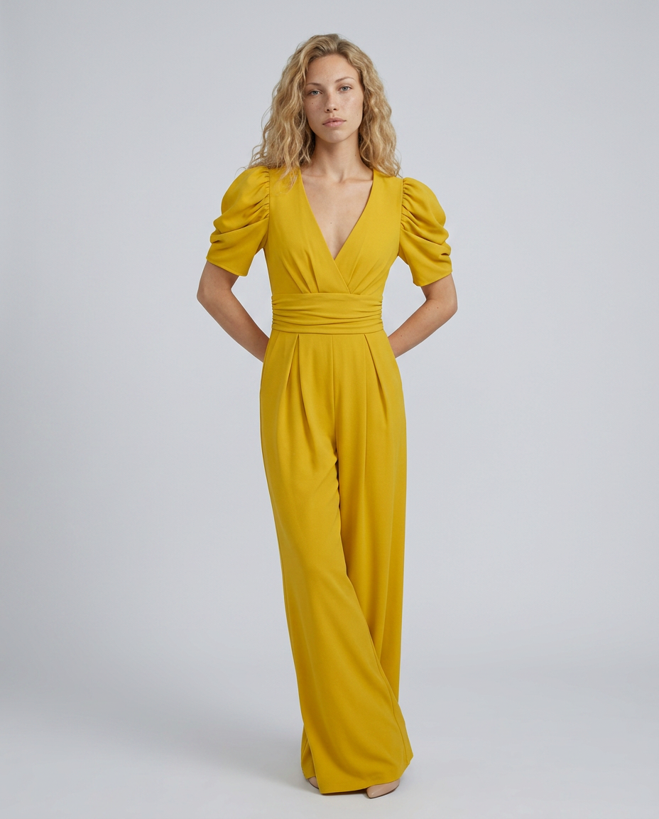 Melody | Wide-Leg Jumpsuit with Puff Sleeves