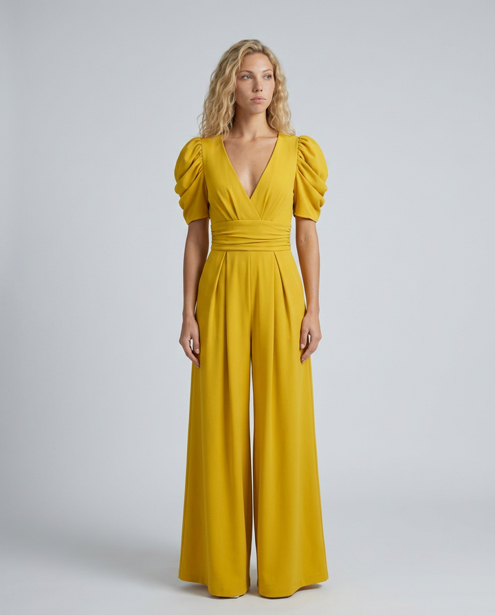 Melody | Wide-Leg Jumpsuit with Puff Sleeves