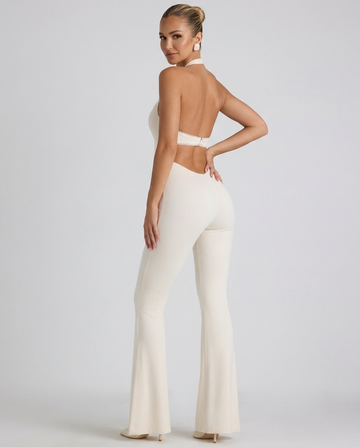 Stella | Halter Neck Jumpsuit with Open Back