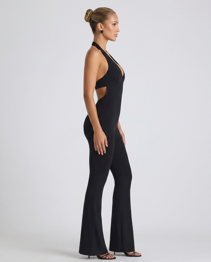 Stella | Halter Neck Jumpsuit with Open Back