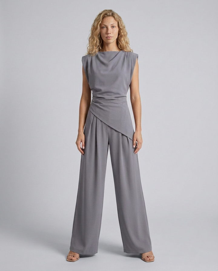 Lidia | Wide-Leg Jumpsuit with Draped Bodice