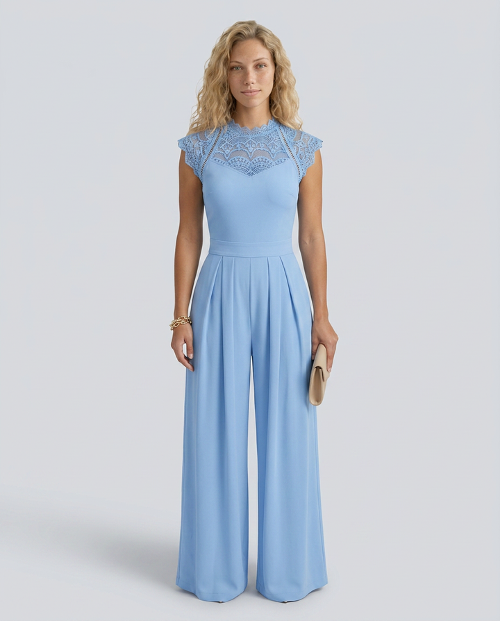 Nell | Wide-Leg Jumpsuit with Lace Bodice