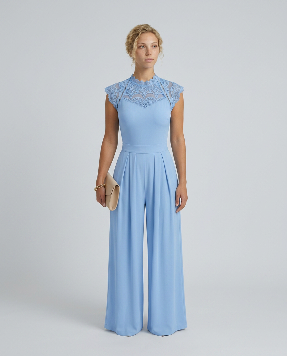 Nell | Wide-Leg Jumpsuit with Lace Bodice