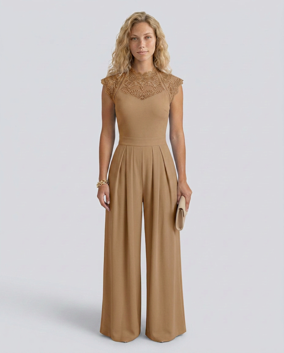 Nell | Wide-Leg Jumpsuit with Lace Bodice