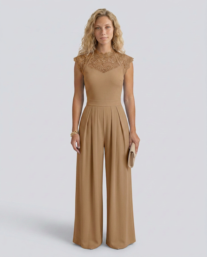 Nell | Wide-Leg Jumpsuit with Lace Bodice