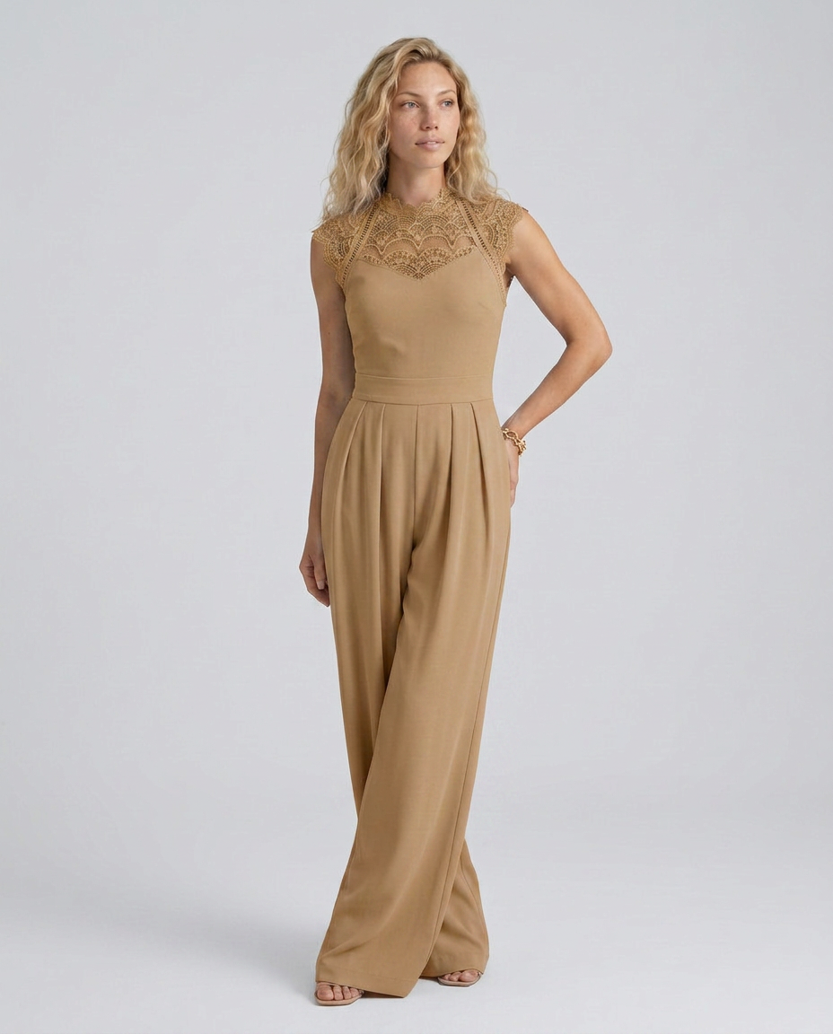 Nell | Wide-Leg Jumpsuit with Lace Bodice