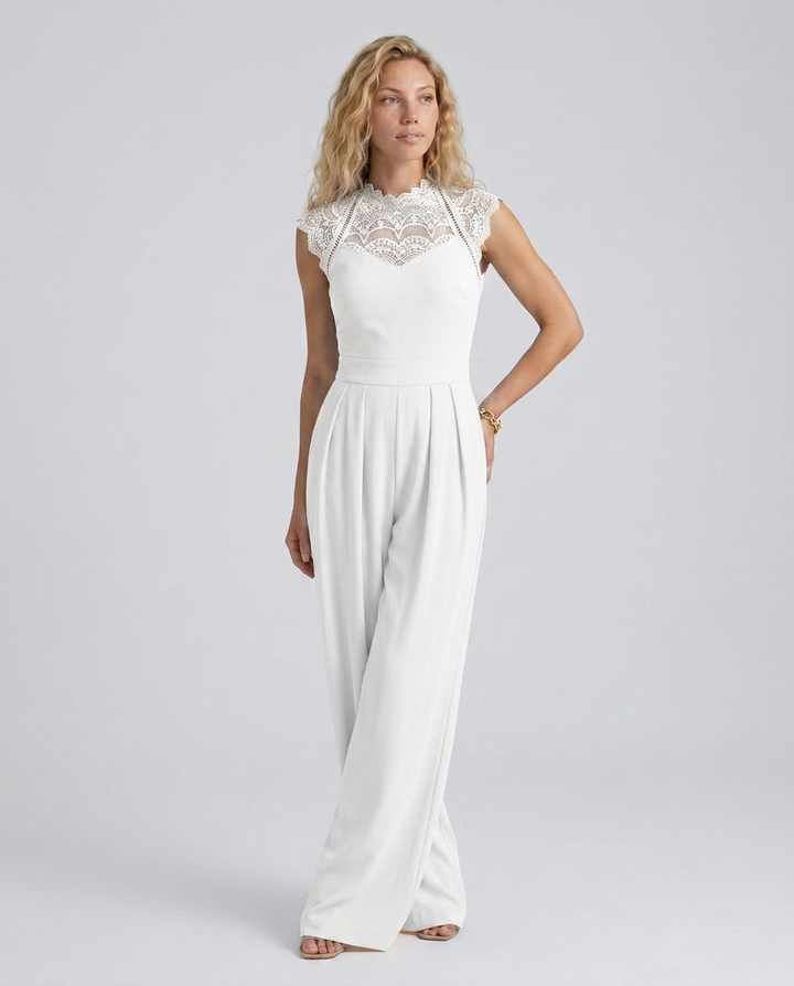 Nell | Wide-Leg Jumpsuit with Lace Bodice