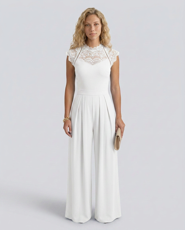 Nell | Wide-Leg Jumpsuit with Lace Bodice