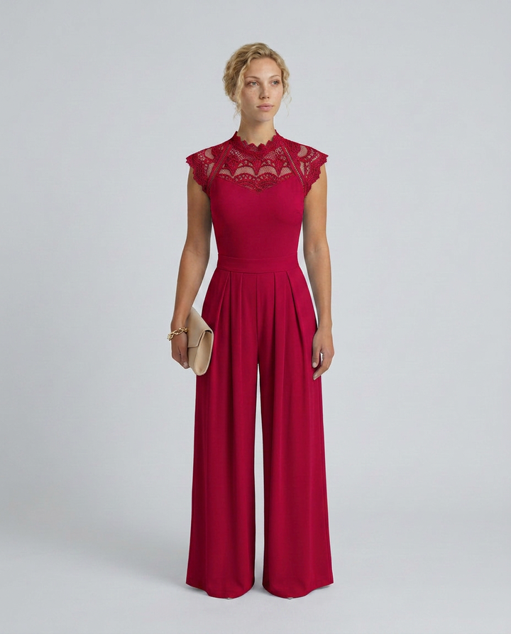 Nell | Wide-Leg Jumpsuit with Lace Bodice