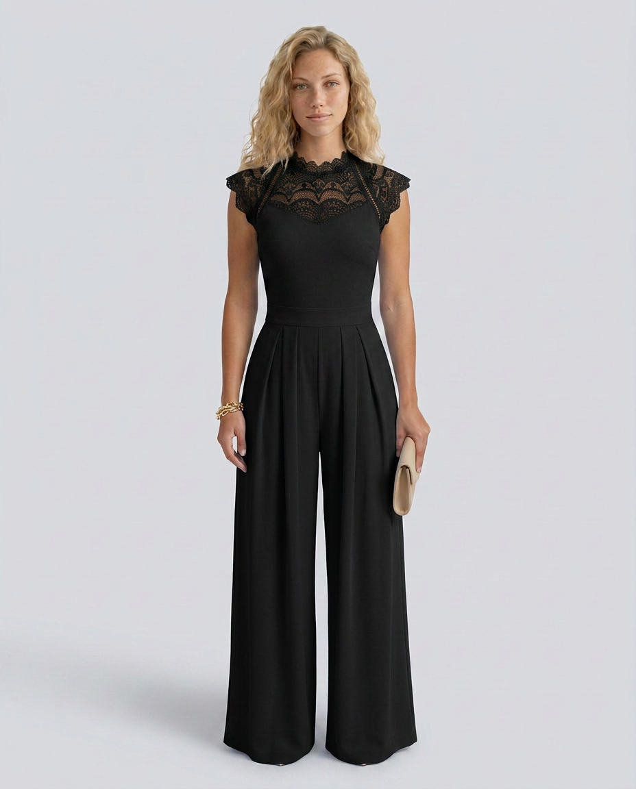 Nell | Wide-Leg Jumpsuit with Lace Bodice