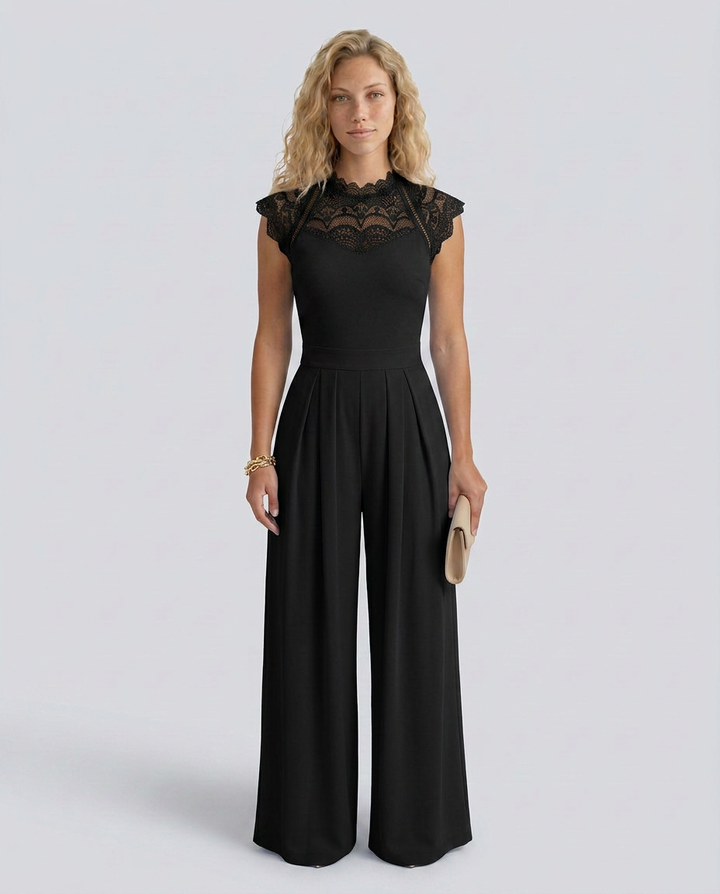 Nell | Wide-Leg Jumpsuit with Lace Bodice